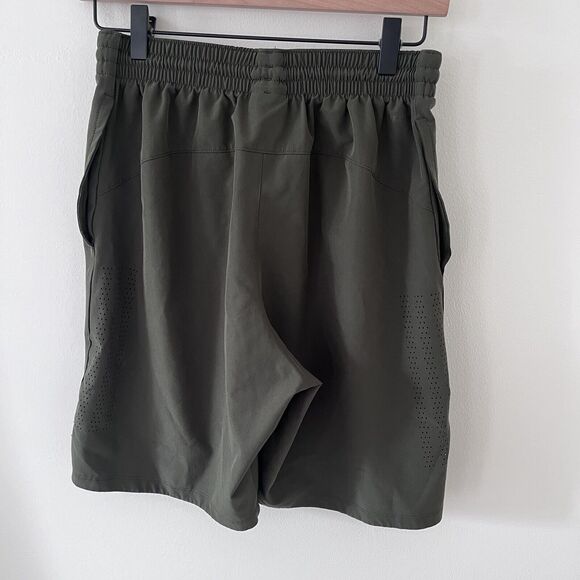 Adidas Gym Shorts ClimaLite Performance Green Athletic With Pockets Mens Medium - Picture 4 of 8